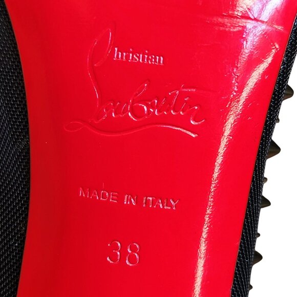 Christian Louboutin Galativi Spikes 85 Black Leopard Mesh Pointed Heel Size 8/38 - Picture 8 of 8